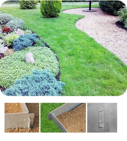 Beetbegrenzung im Garten zur Trennung von Rasen, Beet und Weg