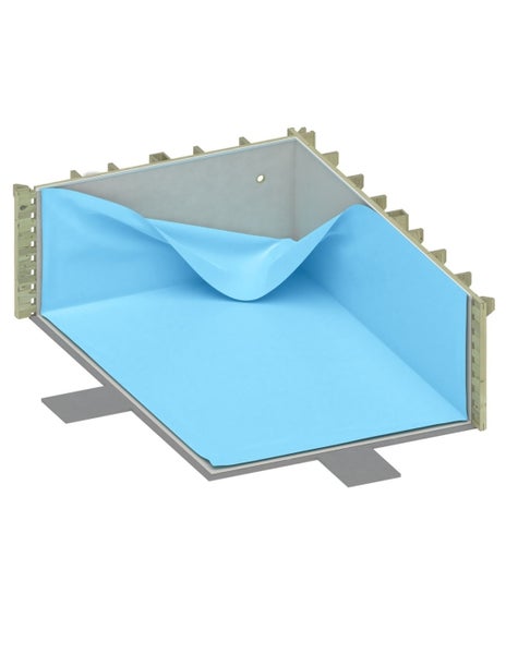 Querschnitt eines Pools mit Folie