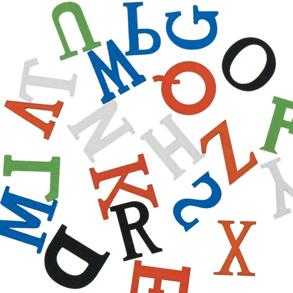 Verschiedenfarbige Holzbuchstaben