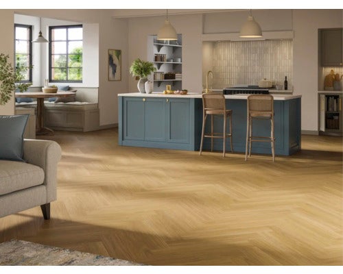 Vinylboden Trendtime 3 Eiche Ocford Karamellbraun Fischgrät 730 x 146 x 5 mm