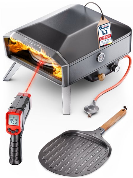Likaya Gas Pizzaofen mit Pizzaschieber und Infrarot Thermometer