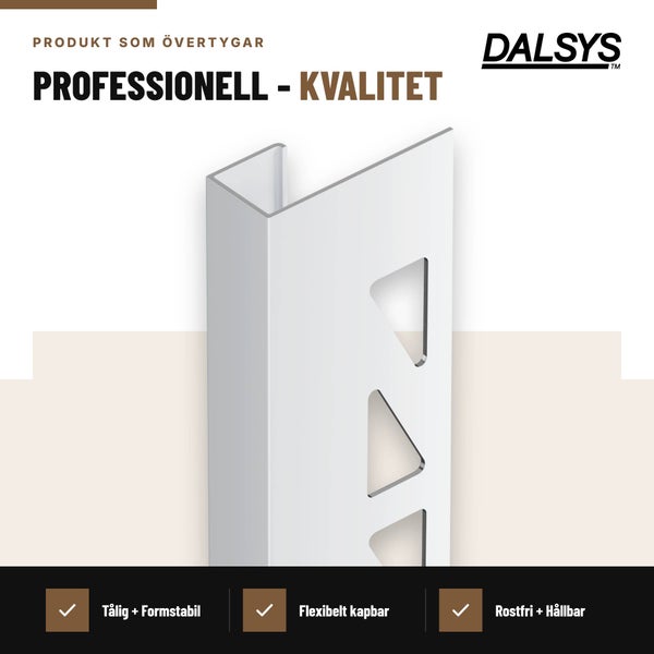 U-Profil aus Edelstahl von Dalsys, stabil, zuschneidbar und korrosionsbeständig, geeignet für den professionellen Einsatz.