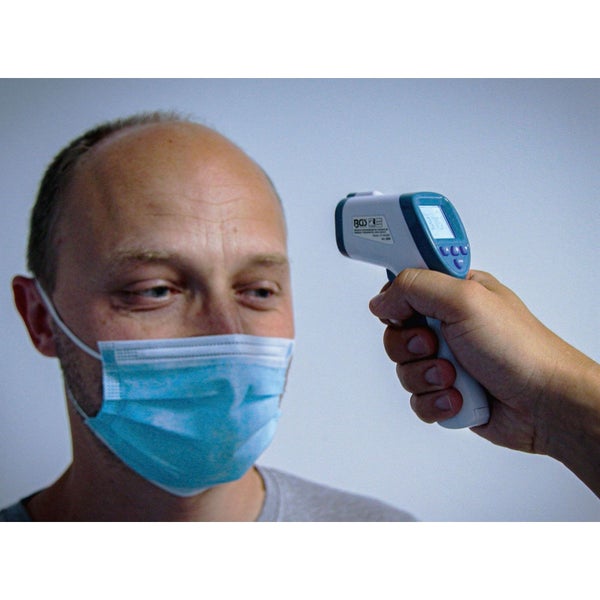 BGS Stirn-Fieber-Thermometer kontaktlos Infrarot für Personen + Objekt-Messung 0 - 100° - 6007