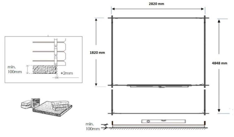 Gartenhaus, Gerätehaus 15m2 - 3x2m - 28mm
