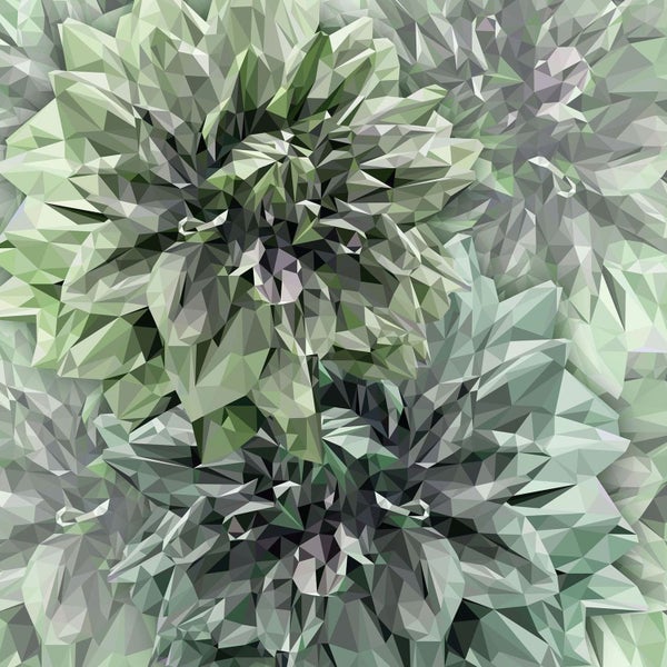 Abstrakte Darstellung einer Blüte aus geometrischen Formen