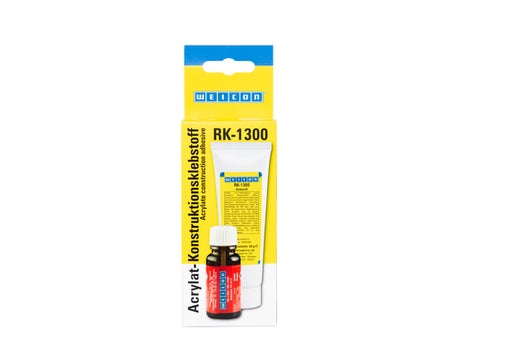 WEICON RK-1300|Acrylat-Strukturklebstoff, pastöser No-Mix Klebstoff|60 g|beige, opak