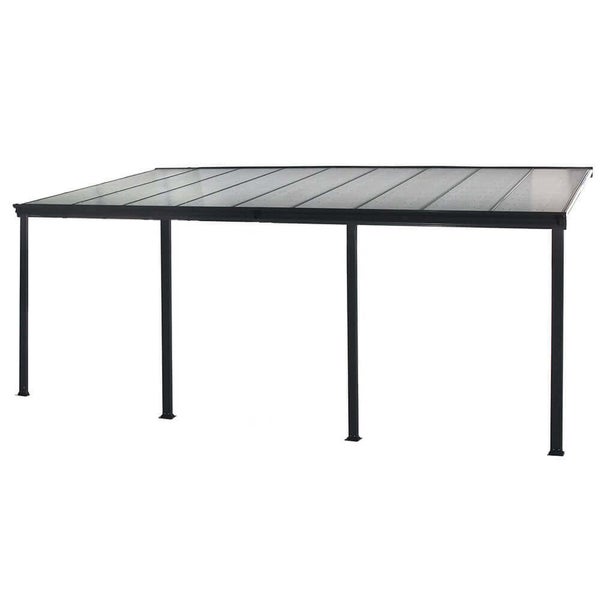 Home Deluxe - Terrassenüberdachung SOLIS - Grau - B/T/H: 618 x 303 x 226/278 cm - inkl. Hohlkammerplatten, Montagematererial I Carport Pavillion Pergola