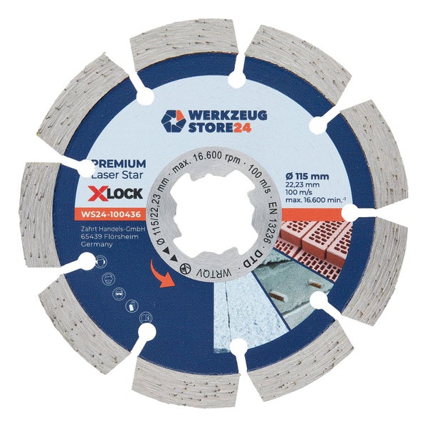 Werkzeugstore24 Premium Laser Star Trennscheibe mit X-Lock Aufnahme