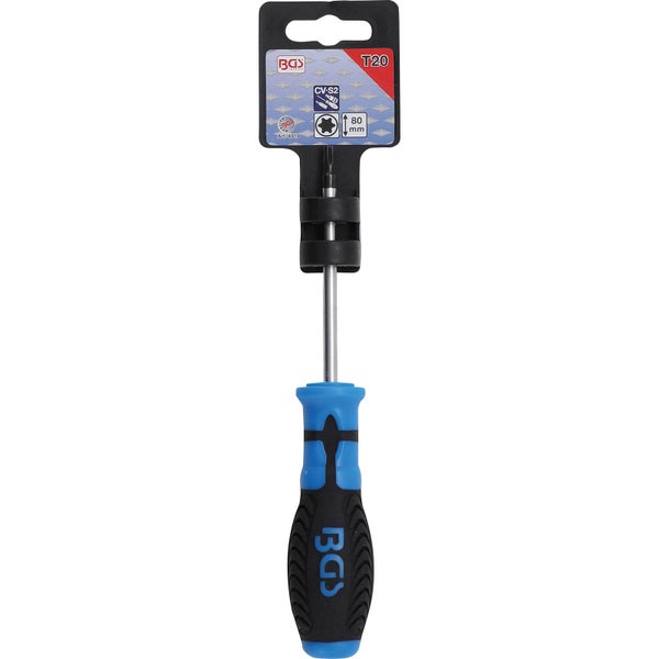 BGS Technik Torx Schraubendreher T20 mit 80 Millimeter Klingenlänge