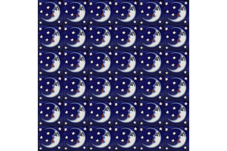 Fliesen mit Mond- und Sternmuster