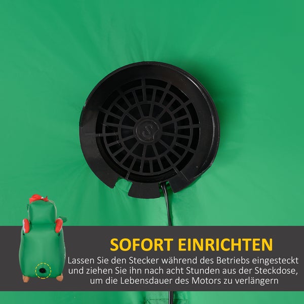 Outsunny Aufblasbar Weihnachtsdeko, 2,1 m Weihnachtsmann mit Schlitten & Rentier, LED-Beleuchtung, Selbstaufblasende Weihnachtsbeleuchtung für Innen- und Außenbereich