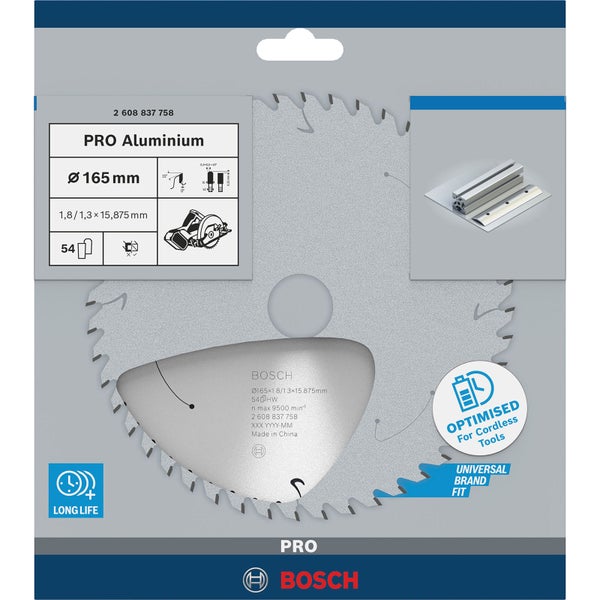 Bosch PRO Aluminium cordless Blatt für Kreissägen 165 x 1,8 x 15,875 mm - 2608837758