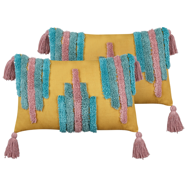 Dekokissen 2er Set DIJKOT Baumwolle 30 x 50 cm Bunt