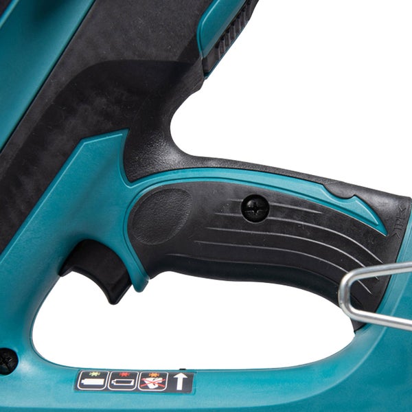 Detailansicht des Griffs eines Elektrotackers