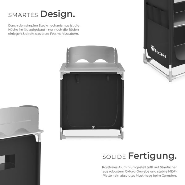 Campingküche von tectake mit Aluminiumgestell und Oxford-Gewebe