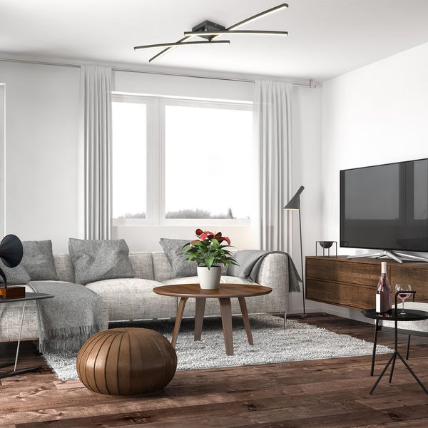 Deckenleuchte 69x49 cm - 20W, 2200lm, LED, warmweiß, schwarz