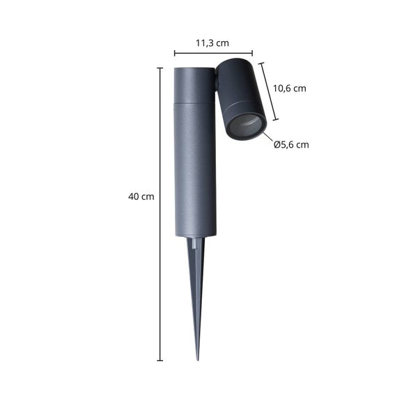 PRIOS Außenleuchte Tulimar (Modern) in Schwarz aus Aluminium (1 flammig, GU10) - Erdspießleuchte außen