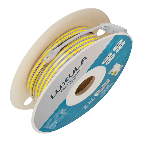 Luxula COB LED-Streifen, 50 Meter auf einer Kunststoffrolle.