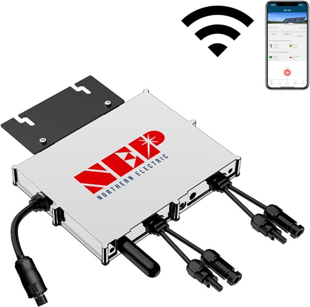 NEP Microwechselrichter 800W/WLAN/für 2 Solarmodule/10Jahre Garantie/IP67/Mwst 0%/Kostenfreier Versand durch DHL