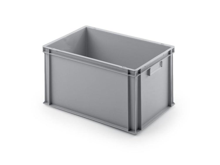 PROREGAL SparSet 5x Eurobehälter mit Geschlossenem Griff HxBxT 32 x 40 x 60 cm 56 Liter Grau Eurobox Transportbox