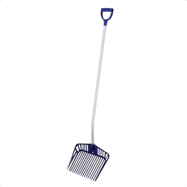 Mistgabel mit langem Stiel und ergonomischem Handgriff für Gartenarbeit und Stallreinigung