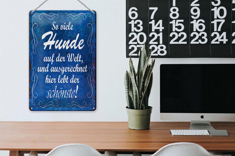 Blechschild Spruch 20x30cm so viele Hunde auf der Welt