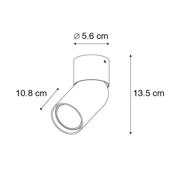 Technische Zeichnung einer Wandleuchte mit Abmessungen.
