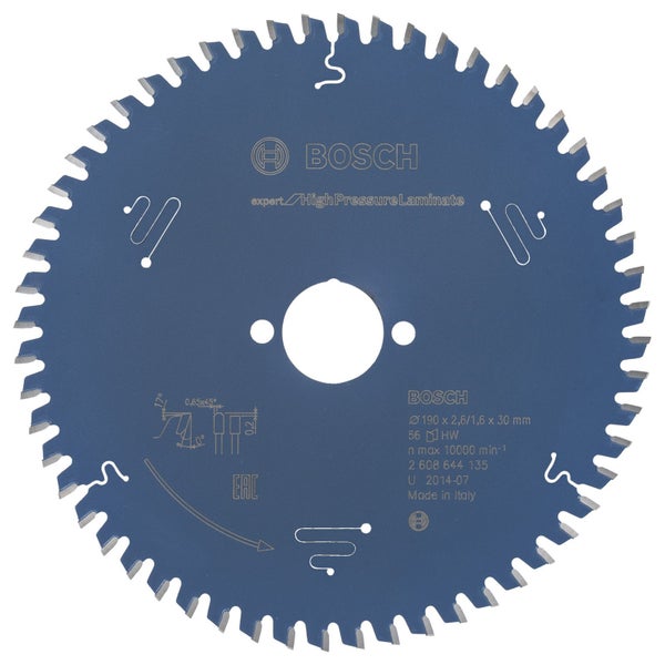 Bosch Kreissägeblatt Expert for High Pressure Laminate für Handkreissägen 190 x 30 x 2,6 mm 56 - 2608644135
