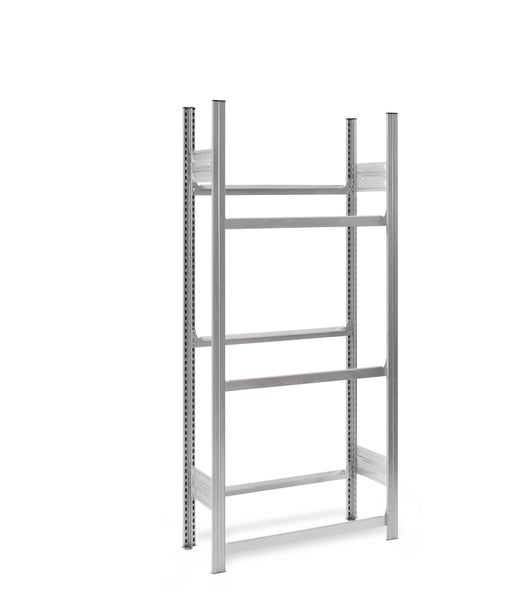 PROREGAL Getränkekistenregal Stecksystem T-Profil Grundregal HxBxT 175 x 75 x 30 cm Fachlast 100 kg 3 Ebenen für 6 Getränkekisten Verzinkt