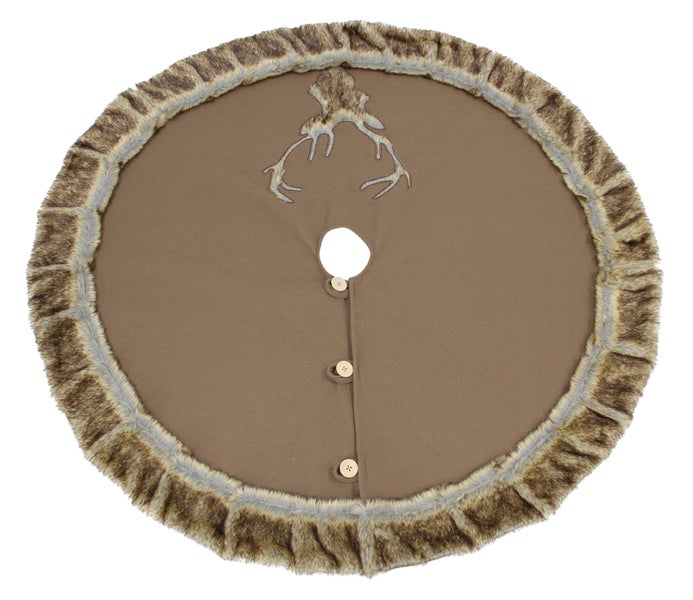 FRANK FLECHTWAREN | Christbaumdecke Hirsch, Ø 120 cm, POLYESTER