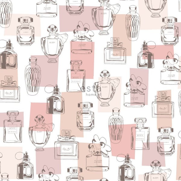 Tapete mit Flakons unterschiedlicher Formen