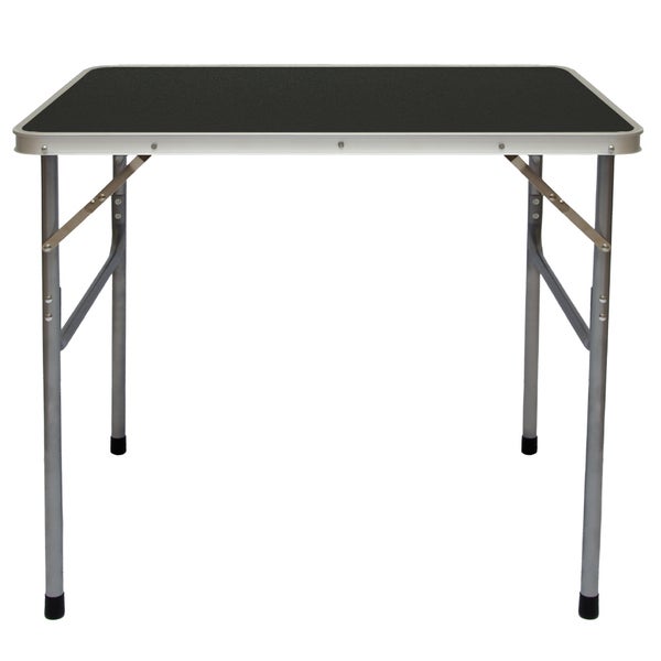 AMANKA klappbarer Campingtisch 80x60x67 cm Leichtgewicht Klapptisch Reisetisch im Kofferformat Dunkel Grau