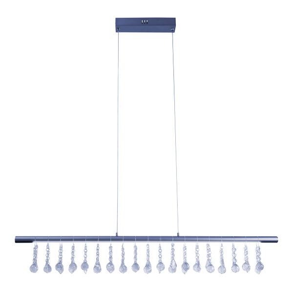 LED Pendelleuchte NOBILIS Länge ca. 100 cm, aus Metall und Kunststoff in Grau, mit fest verbauten LEDs, Beleuchtung für Wohnzimmer, Esszimmer oder Büro