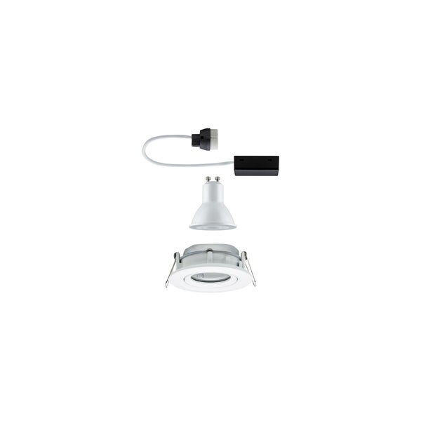 LED Einbauleuchte Nova Plus Einzelleuchte schwenkbar IP65 rund 93mm 30° GU10 7W 460lm 230V dimmbar 2700K Weiß matt