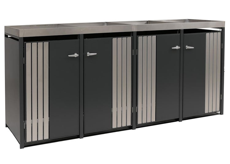 Mülltonnenbox mit Türen und einer Arbeitsplatte