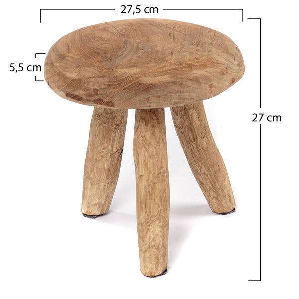 Hocker Klara Mahagoni Massivholz, rund naturfarben