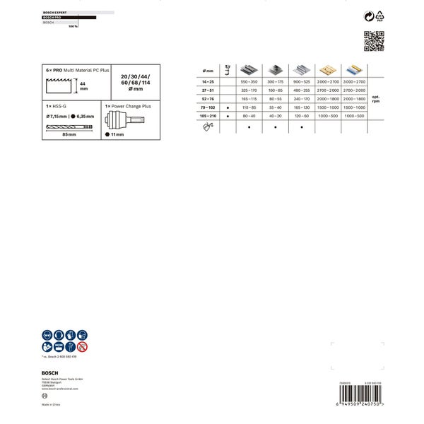 Bosch PRO Multi Material PC Plus Lochsägen-Set 8-tlg. - 2608594431
