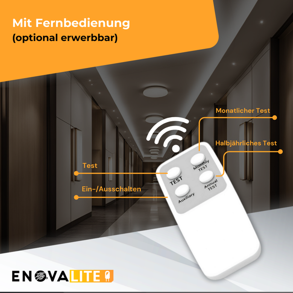 Fernbedienung mit Testfunktionen für monatliche und halbjährliche Tests