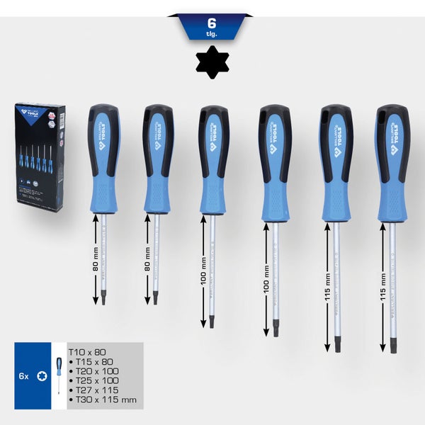BRILLIANT TOOLS Schraubendreher-Satz 6tlg. TORX - BT031010