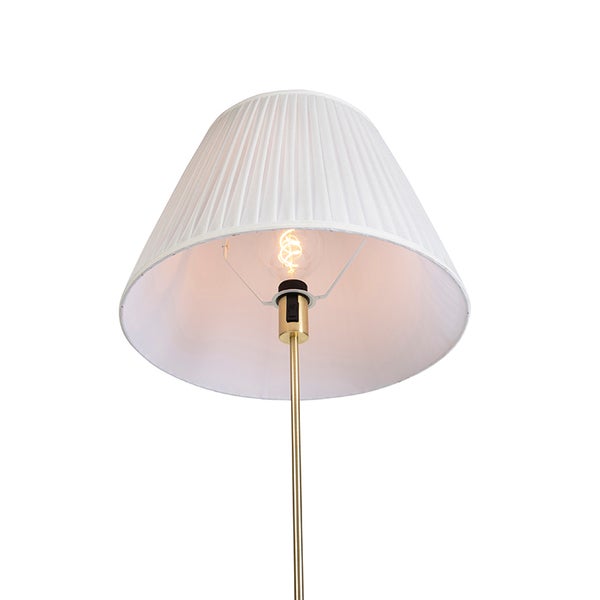 Stehlampe mit plissiertem Lampenschirm