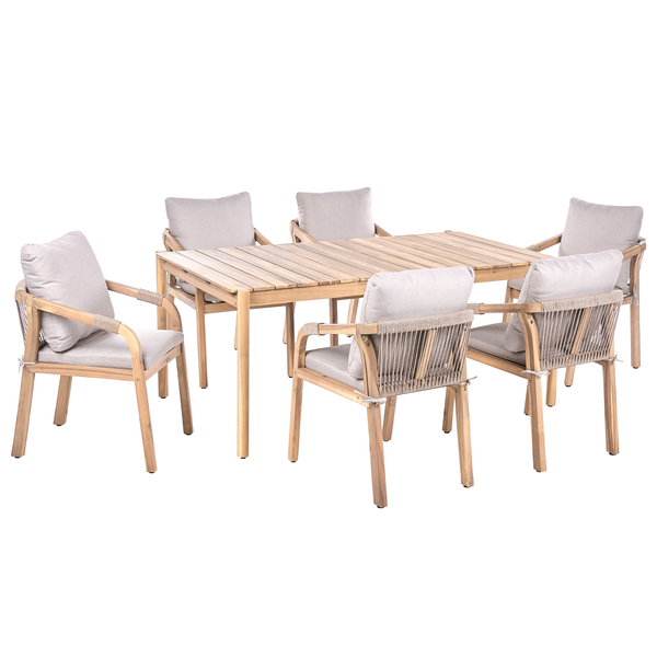 Gartenmöbel Set 6-Sitzer MANADO / SUMBA Hellbraun Akazienholz