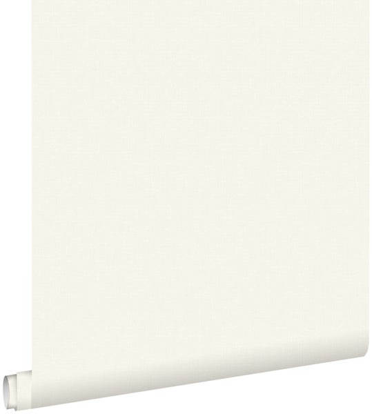 ESTAhome Tapete Leinen-Optik Crême-Weiß - 53 cm x 10.05 m - 127641