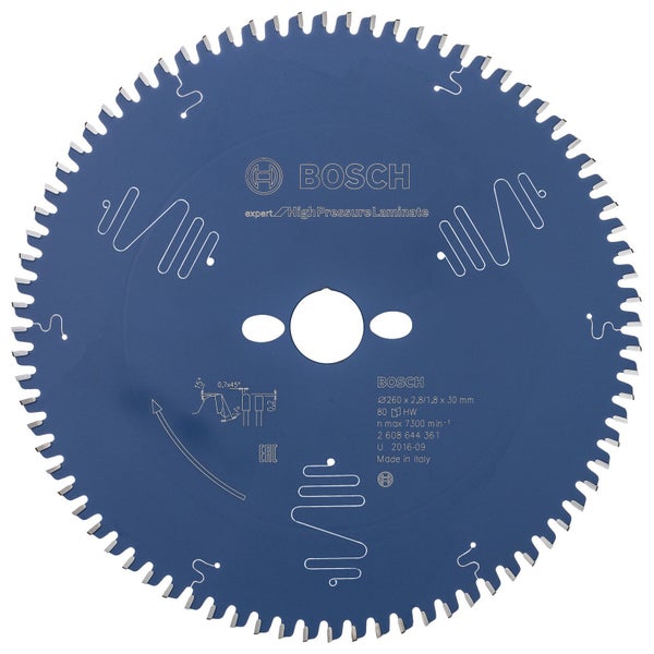 Bosch Sägeblatt mit 260 Millimeter Durchmesser für Hochdrucklaminate