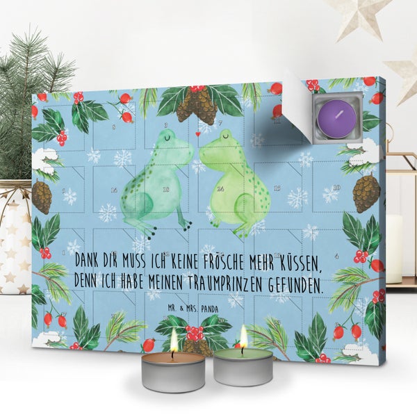 Mr. & Mrs. Panda Duftkerzen Adventskalender Frosch Liebe - Blau Pastell