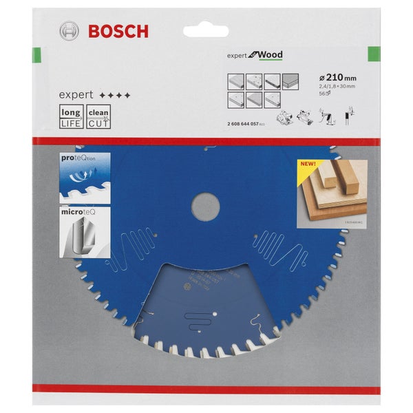 Bosch Kreissägeblatt Expert for Wood für Handkreissägen 210 x 30 x 2,4 mm 56 - 2608644057