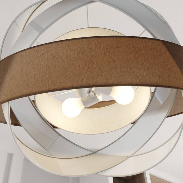 Lindby Pendelleuchte Simaria (Modern) in Braun aus Textil (3 flammig, E27) - Hängeleuchte Esstischlampe Hängelampe Wohnzimmerleuchte
