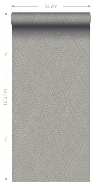 Tapetenrolle mit geometrischem Dreiecksmuster, 53 cm breit und 10,05 m lang