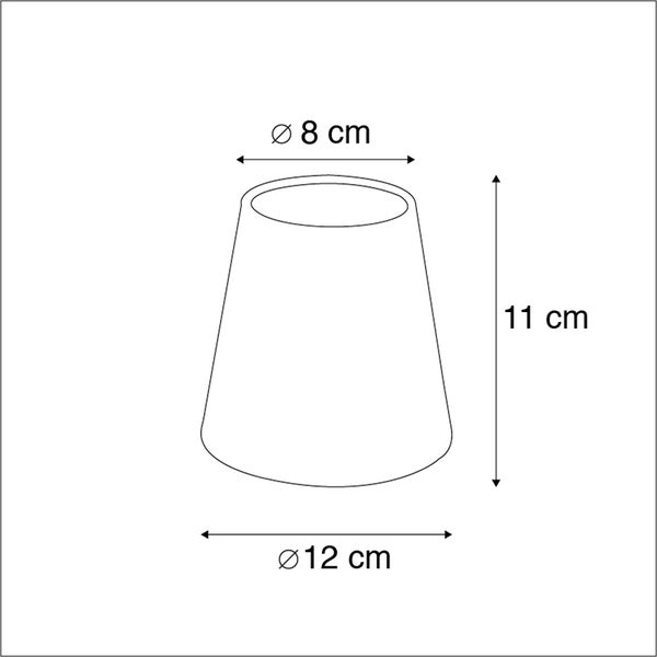Baumwollklemmschirm schwarz 12 cm rund mit goldener Innenseite