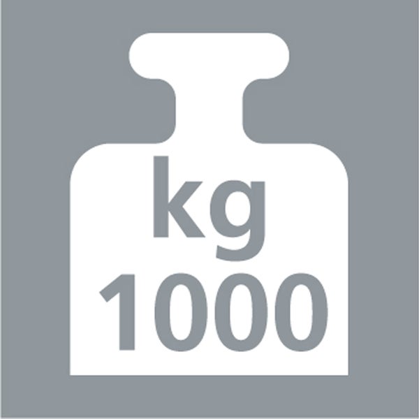 Symbol für eine maximale Belastbarkeit von 1000 Kilogramm.