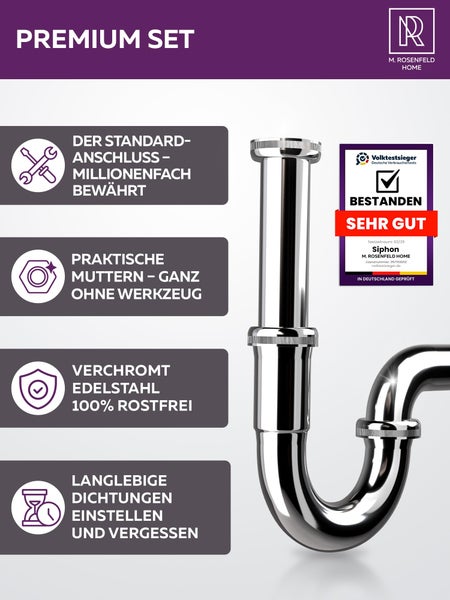 Siphon aus verchromtem Edelstahl, Premium Set